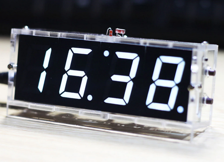 Zegar biurkowy LED z termometrem 5V DIY Biały