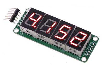 Wyświetlacz LED 4 cyfry ze sterownikiem 74HC595 + piny