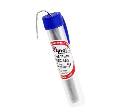 Cyna w fiolce 1mm 10g 3m kalafonia