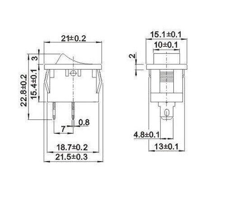 Przełącznik kołyskowy bistabilny ON-OFF