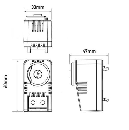 Termostat regulowany 0-60°C DSTS01-C NO otwarty