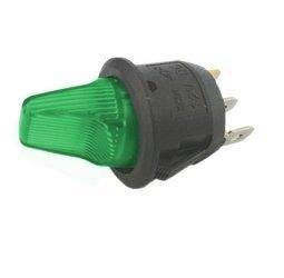 Przełącznik hebelkowy KCD1-101G zielony ON-OFF 6A/250V podświetlenie 12V