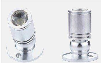 Lampka LED 12V biała 1W 20mm przegubowa