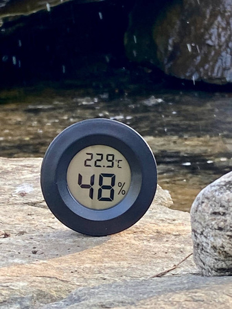Termometr + higrometr LCD -50~110°C okrągły czarny