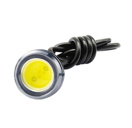 Żarówka LED 12V 1 W 22mm kolor żółty obud.srebrna