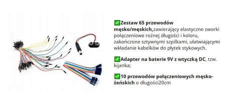 Zestaw startowy do Arduino Uno Rev3 BASIC z akcesoriami
