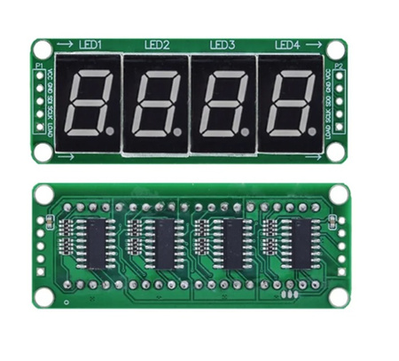 Wyświetlacz LED 4 cyfry ze sterownikiem 74HC595 + piny