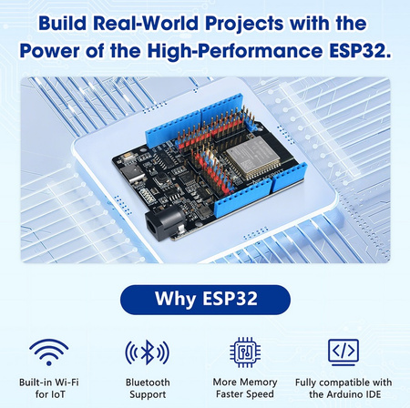 Zestaw startowy ESP32 WiFi Bluetooth ACEBOTT STEM QE200 nauka IoT Arduino