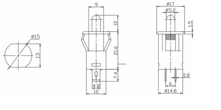 Przełącznik monostabilny okrągły 3A 250V zwierny PBS-29B