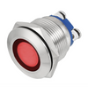 Kontrolka LED 18mm 12V metalowa czerwona