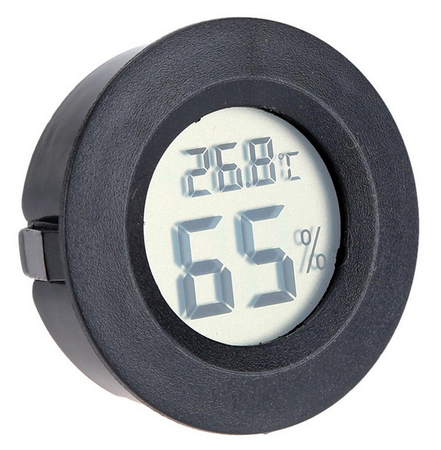 Termometr + higrometr LCD -50~110°C okrągły czarny