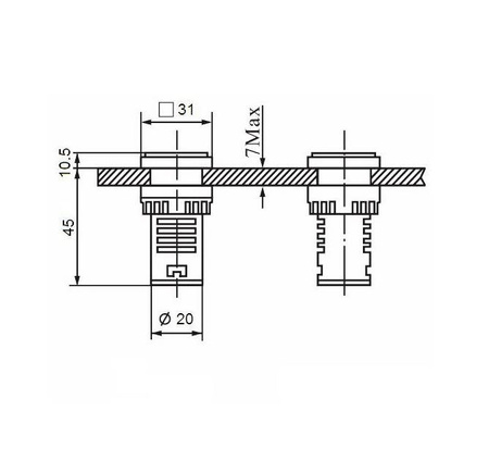 Woltomierz Amperomierz Miernik częstotliwości LED 31x31mm 60-500V/100A niebieski