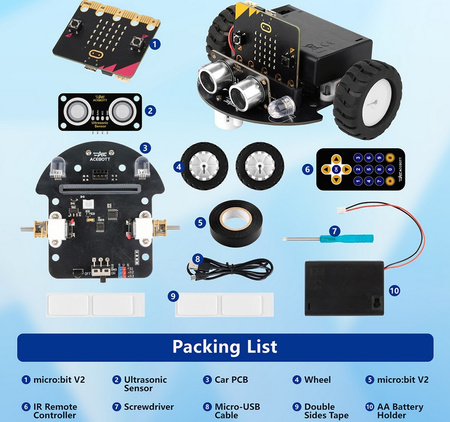 Mini robot platforma robota BBC Micro:bit TinkerBott ACEBOTT STEM QD024