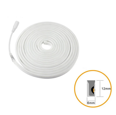 NEON LED 12V 6x12mm biały neutralny 5m