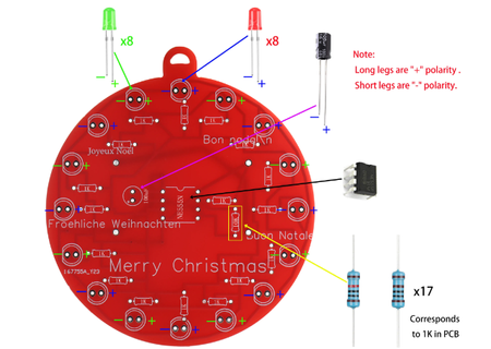 Elektroniczny Świąteczny Zestaw edukacyjny do nauki lutowania DIY
