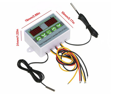Sterownik temp.podwójny 12V -50~110°C ZFX-ST3012