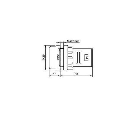 Kontrolka LED 28mm 24V AC/DC czerwona