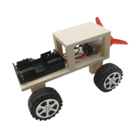 Samochód drewniany ze śmigłem do montażu DIY STEM