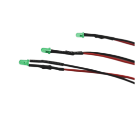 Kontrolka LED 3mm 12V DC zielona mat przewód 20cm