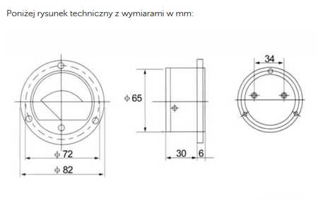 Miernik analogowy amperomierz okrągły 5A +bocznik