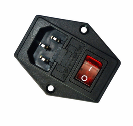 Gniazdo zasilające  AC IEC wyłącznik + bezpiecznik