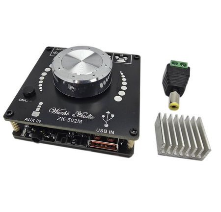 Wzmacniacz audio 2x50W, bluetooth 5.0, USB ZK-502M