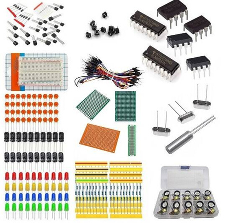 Zestaw podstawowych części elektronicznych do nauki elektroniki 830 szt