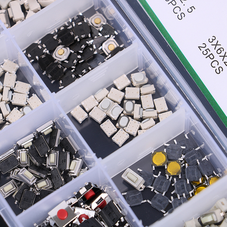 Zestaw przycisków tact switch SMD 250szt