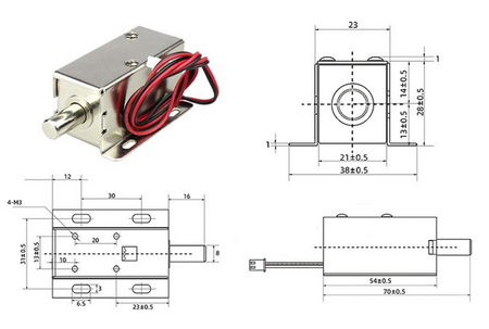 Elektrozamek rygiel do drzwi 12V