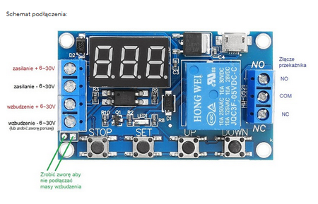 Moduł timera z przekaźnikiem 1s-999min Arduino