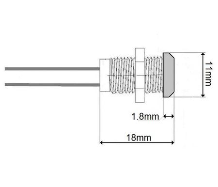 Kontrolka LED 11mm 12V czerwona