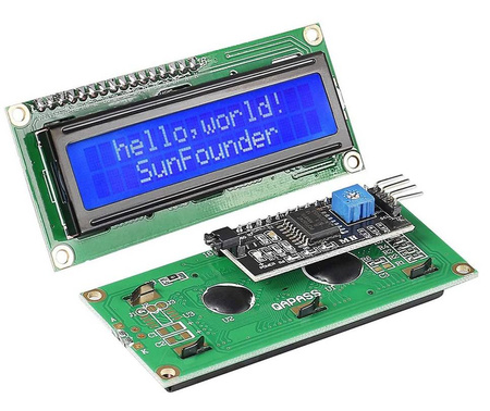 Wyświetlacz alfanumeryczny LCD 2x16 z konwerterem I2C