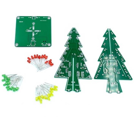 Choinka 3D LED 5V DIY + Mikołaj LED DIY KIT zestaw do nauki lutowania