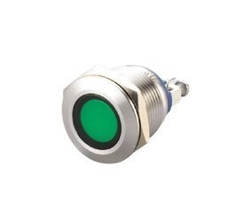 Kontrolka LED 22mm 230V metalowa zielona