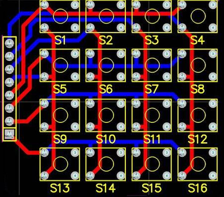 Klawiatura 4x4 tact switch 16 switchy