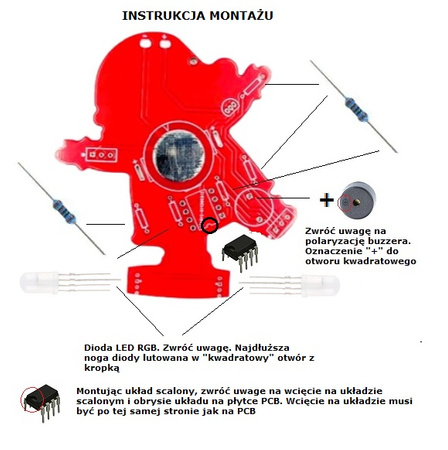 ŚWIĘTY MIKOŁAJ elektroniczny LED DIY KIT nauka lutowania