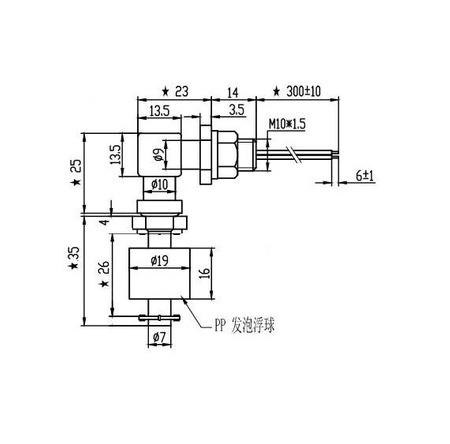 Magnetyczny czujnik poziomu wody kątowy MR0835