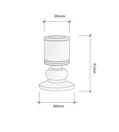 Lampka LED 230V biała 1W 20mm przegubowa