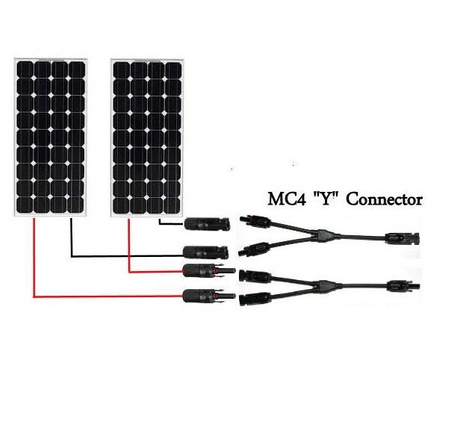 Złącze MC4 konektor Y równoległy podwójny do paneli słonecznych 30cm