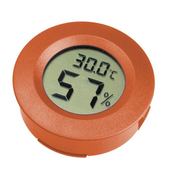 Termometr + higrometr LCD -50~110°C okrągły pomarańczowy
