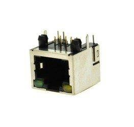 Gniazdo ekranowane 8P8C LED + zatrzask h=12mm