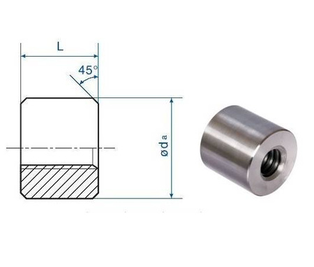 Nakrętka trapezowa cylindryczna 30x6 stalowa 3D CNC