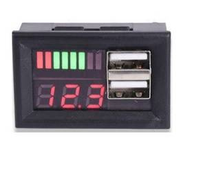 Woltomierz LED ładowarka 2 x USB 5V2A DC12V