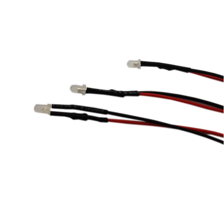 Kontrolka LED 3mm 12V DC biała matowa przewód 20cm