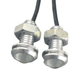 Żarówka LED 12V 1W 18mm jasny niebieski srebrna obudowa