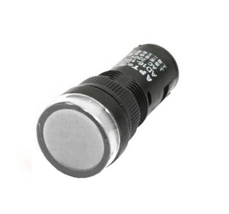 Kontrolka LED 19mm 12V AC/DC biała