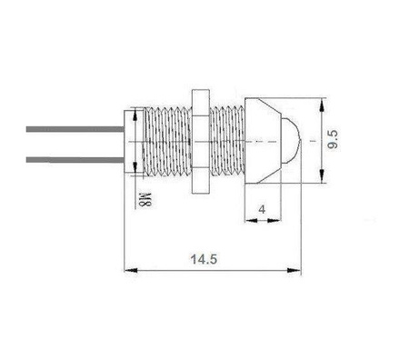 Kontrolka LED 5mm 24V DC zielona metalowa wypukła