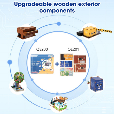 Zestaw paneli drewnianych QE201 ACEBOTT do zestawu ESP32 QE200 DIY STEM
