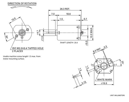 Mini silniczek silnik DC 3-6V MT64