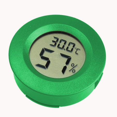 Termometr + higrometr LCD -50~110°C okrągły zielony